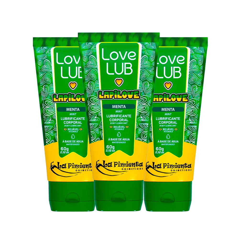 Kit com 3 Love Lub LapiLove Menta