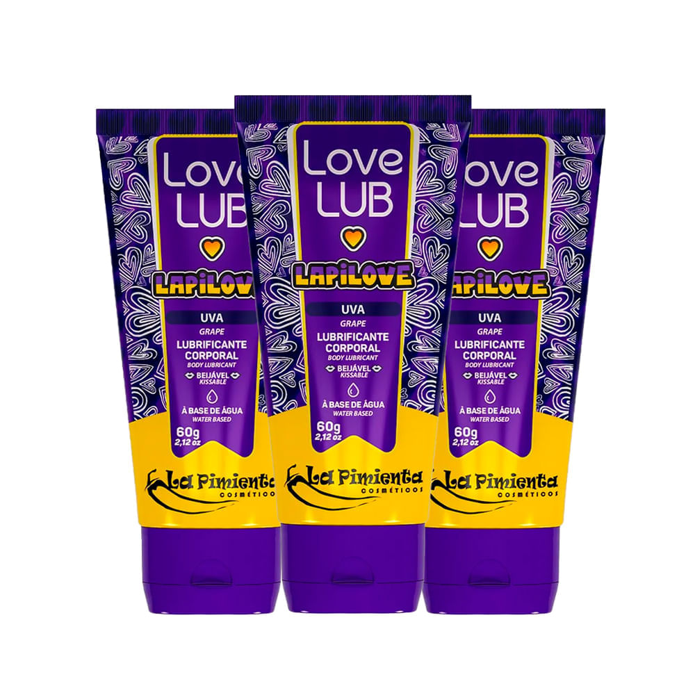 Kit com 3 Love Lub LapiLove Uva