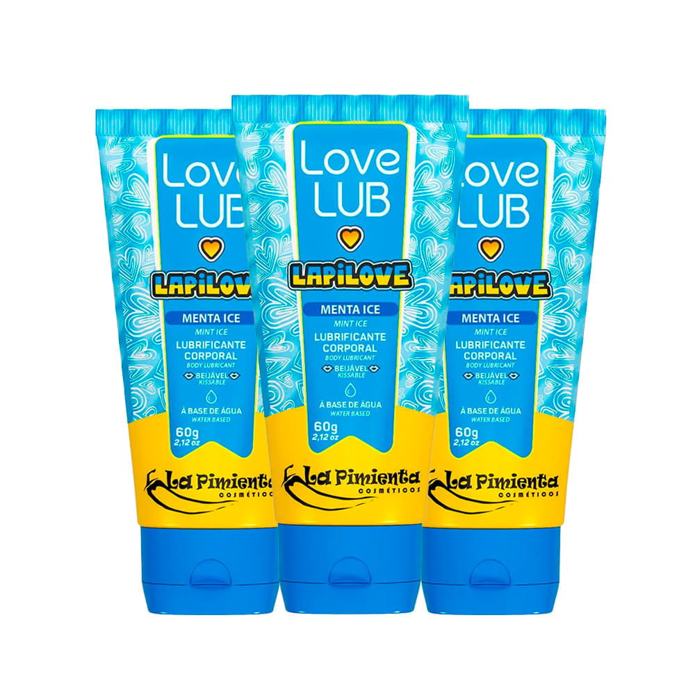 Kit com 3 Love Lub LapiLove Menta Ice