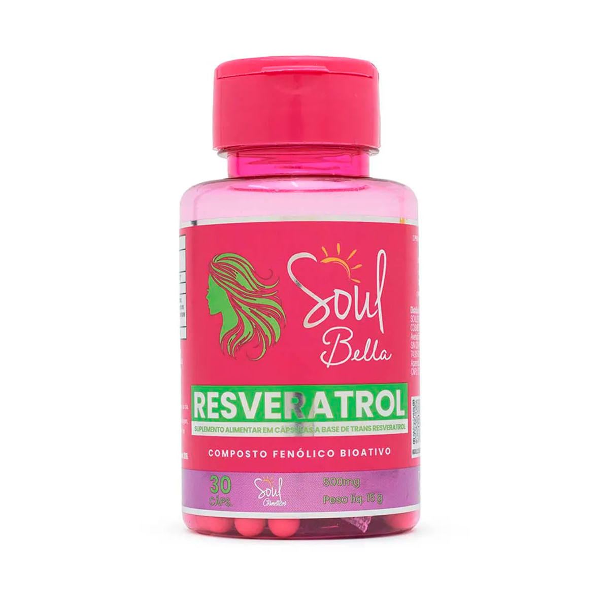 Soul Bella Resveratrol Suplemento Alimentar com 30 Cápsulas Soul Cosméticos Soul Bella Resveratrol Suplemento Alimentar com 30 Cápsulas Soul Cosméticos