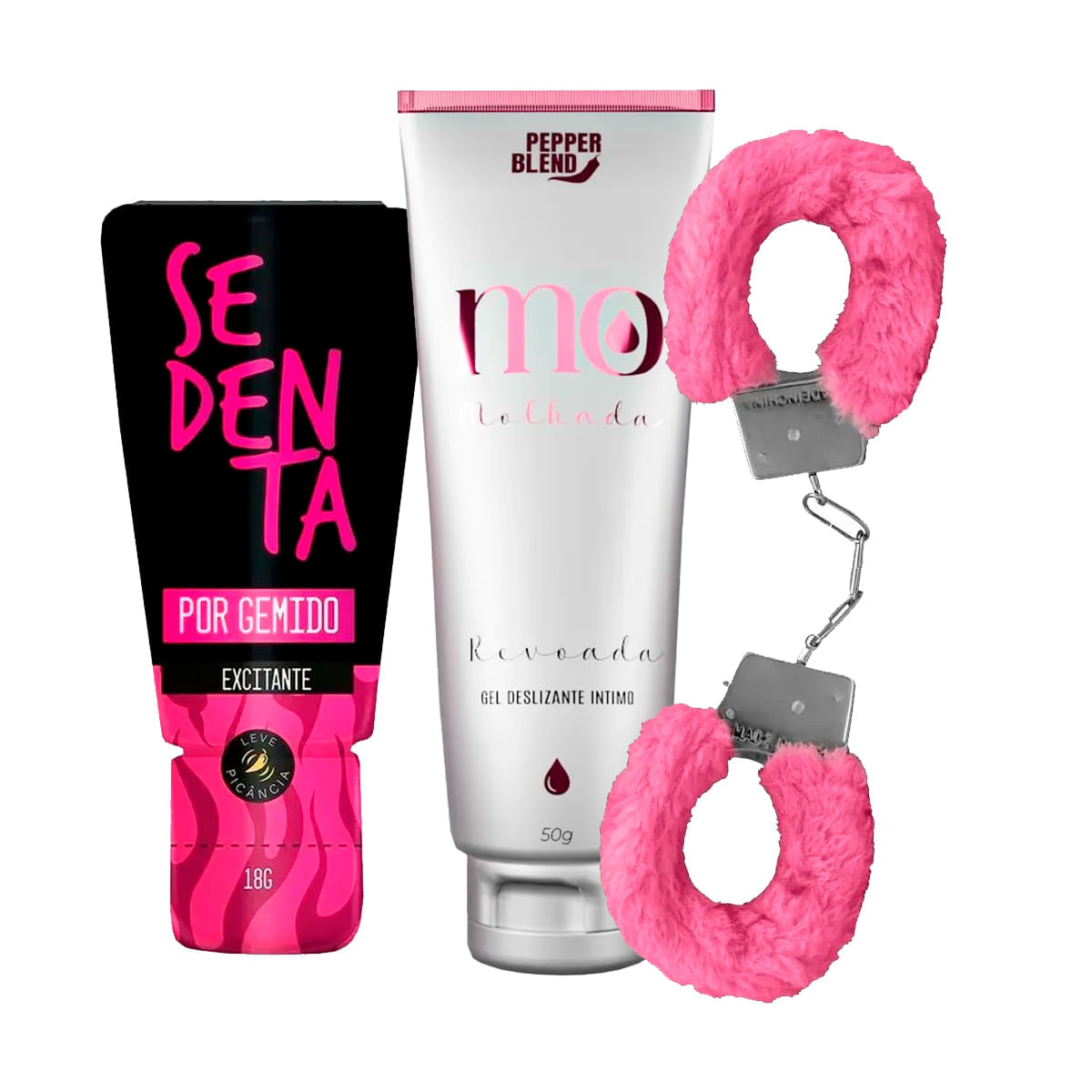 Kit com Sedenta por Gemido Excitante MyCuff Algema e MO Molhada Revoada Deslizante
