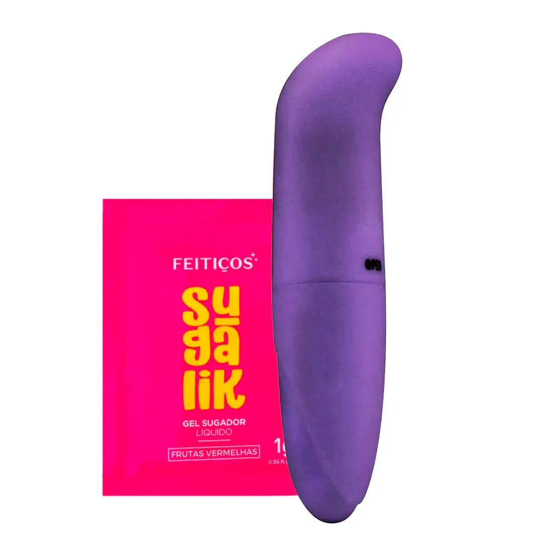 Duplinha com Vibrador ponto G em ABS e Sachê Sugalik Sugador Líquido Comestível