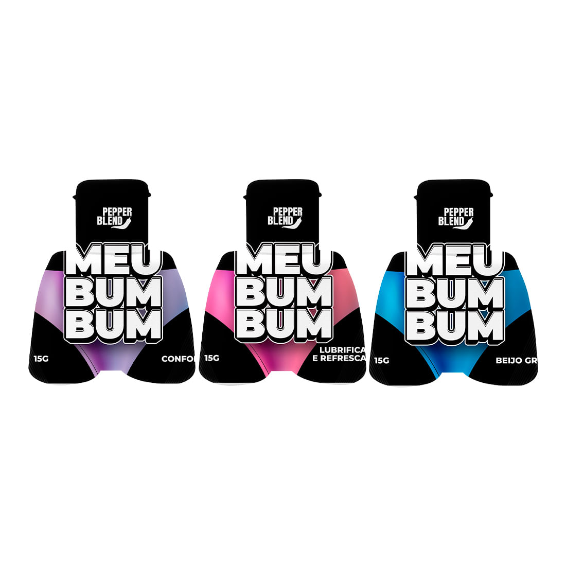 Meu Bum Bum Kit com Beijo Grego, Conforto e Lubrificante Para Sexo Anal Pepper Blend
