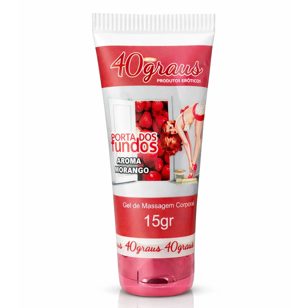 Porta dos Fundos Gel para Massagem Corporal de Morango 15g 40 Graus