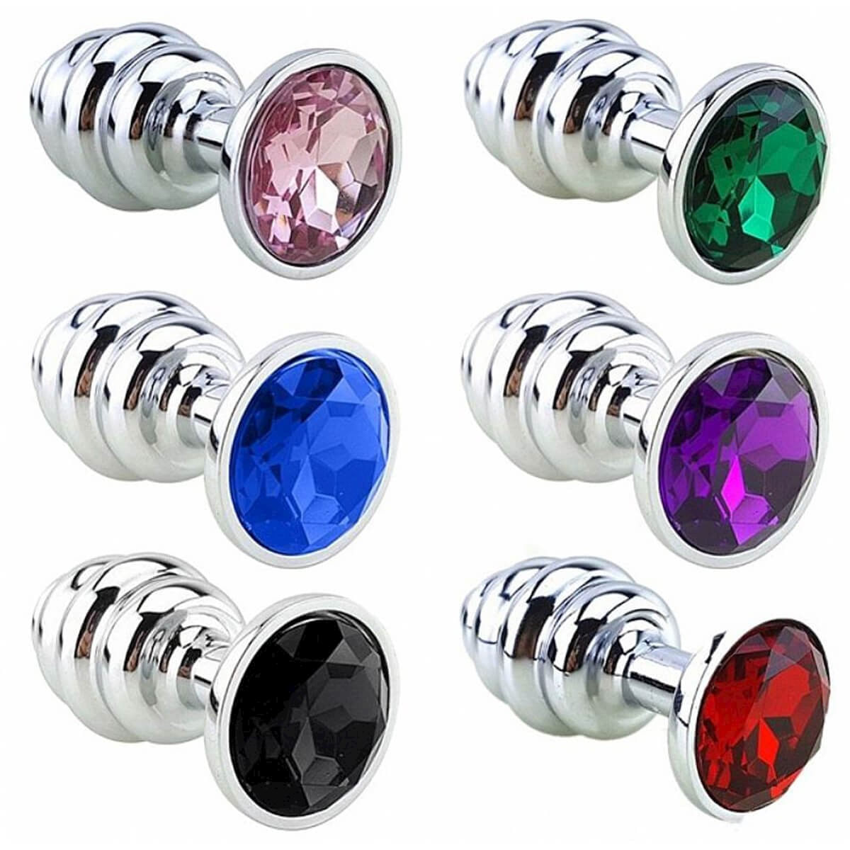 Plug Anal P Escalonado com Cristal Arredondado Sexy Import