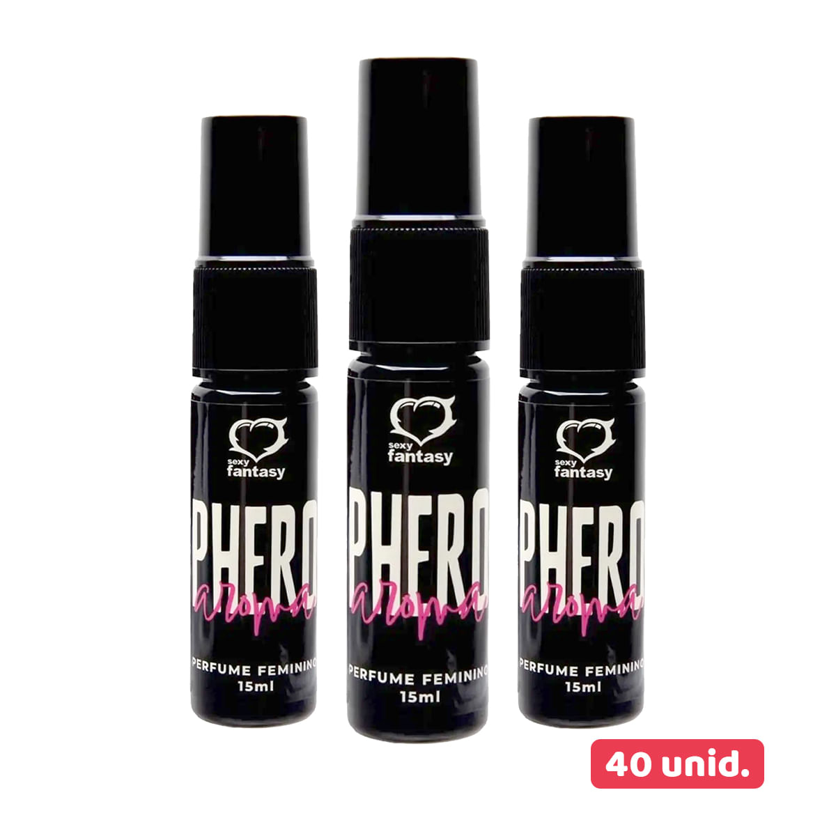 Kit com 40 Perfume Phero Aroma Feminino