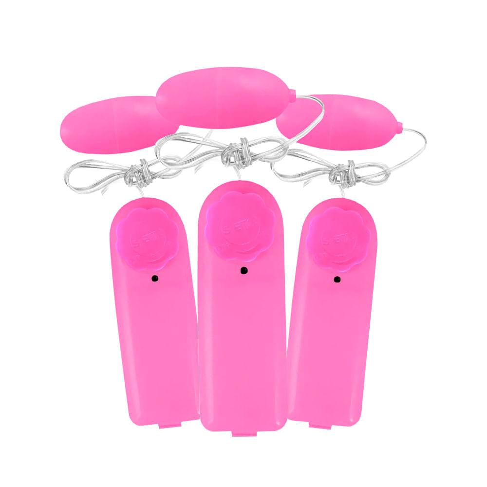 Kit com 3 Vibro Ó Bullet Cápsula Vibratória Massageadora Multi Velocidades