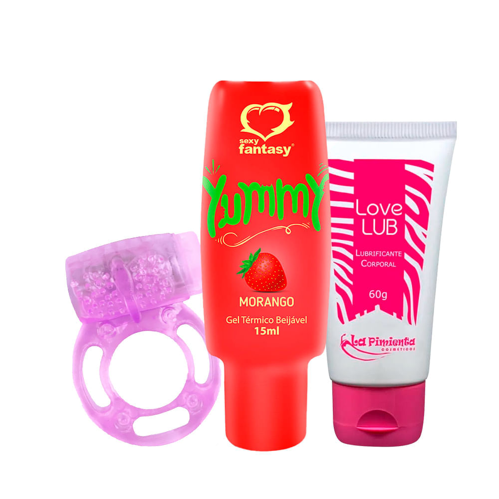 Kit com MyRing Anel Peniano Love Lub Neutro e Yummy