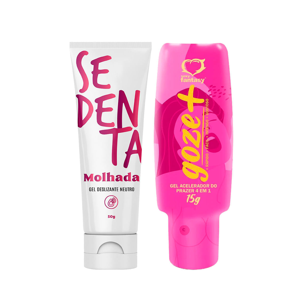 Duplinha com Excitante Goze + e Lubrificante Sedenta Molhada