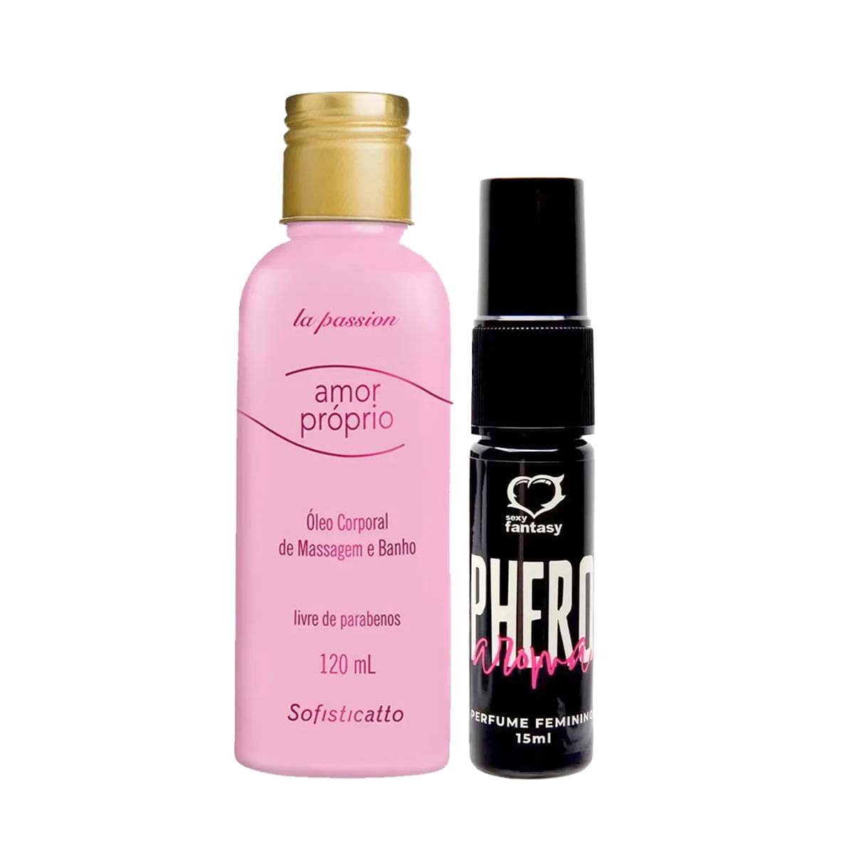 Duplinha com Amor Próprio Óleo Corporal e Perfume Phero Aroma Feminino