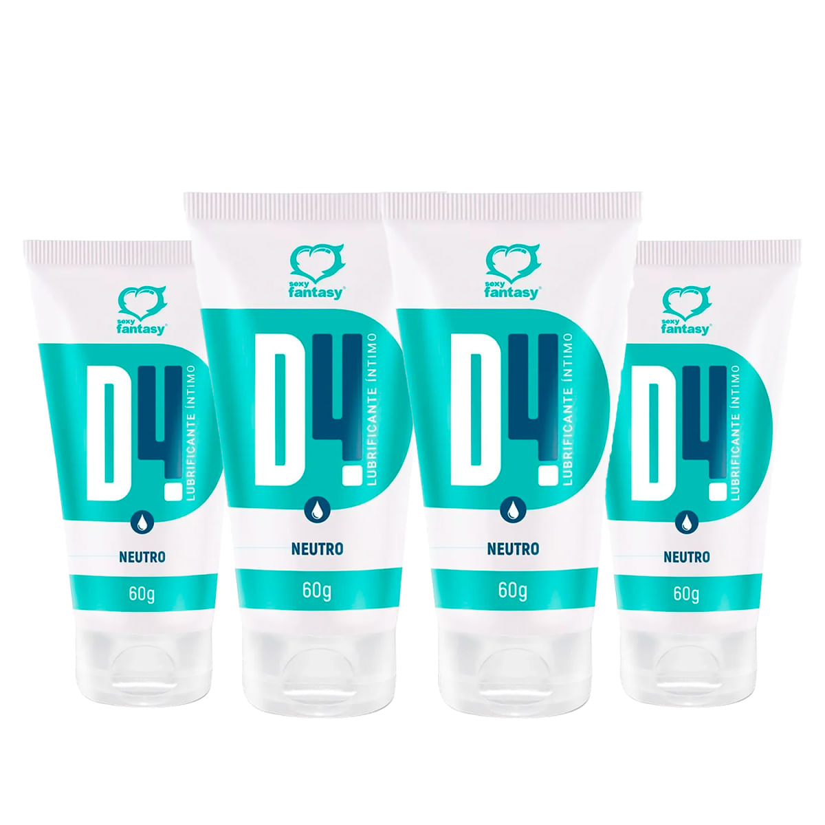 Kit com 4 D4 Lubrificante Íntimo Neutro
