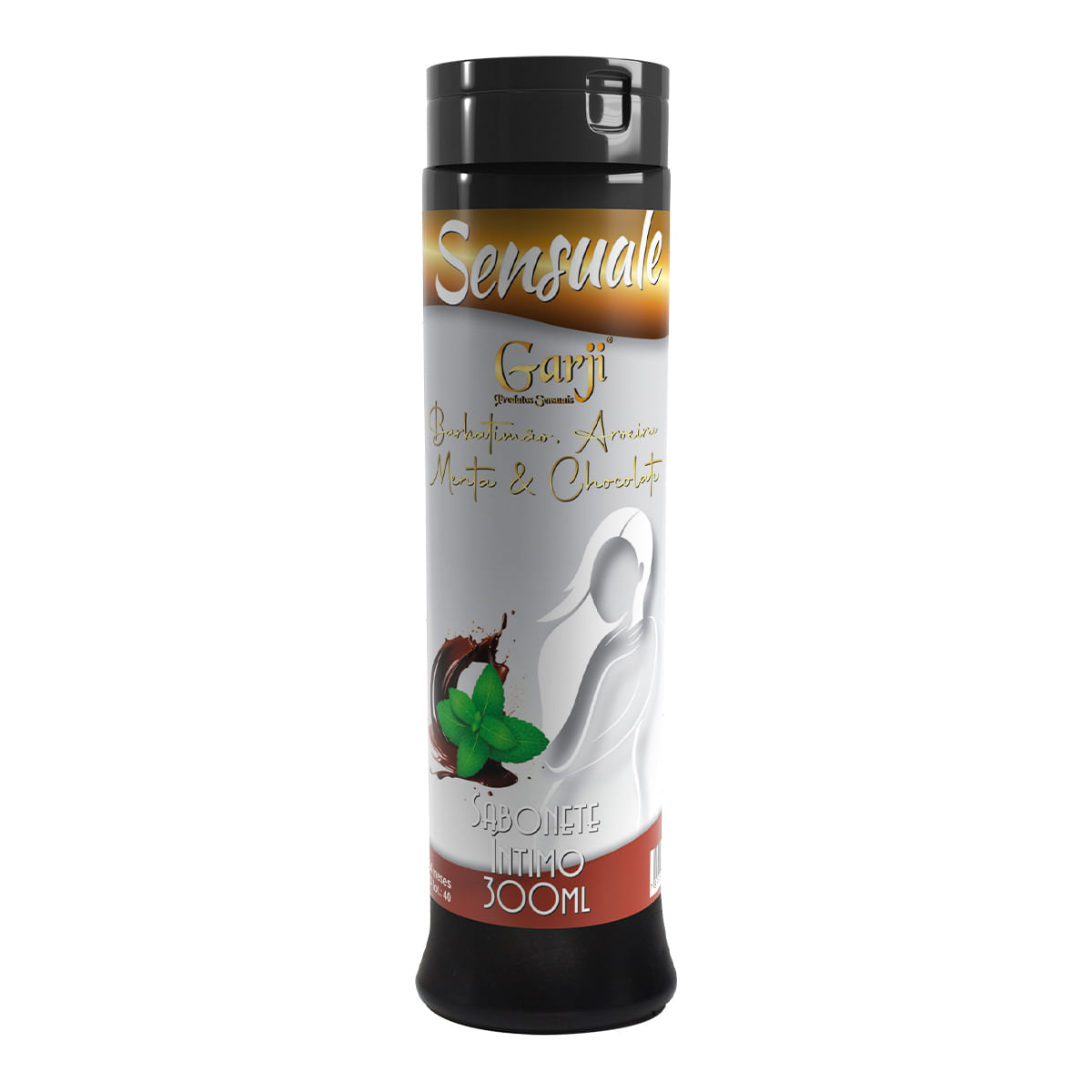 Sensuale Sabonete Íntimo de Barbatimão, Aroeira, Menta e Chocolate Super Refrescante 300ml Garji