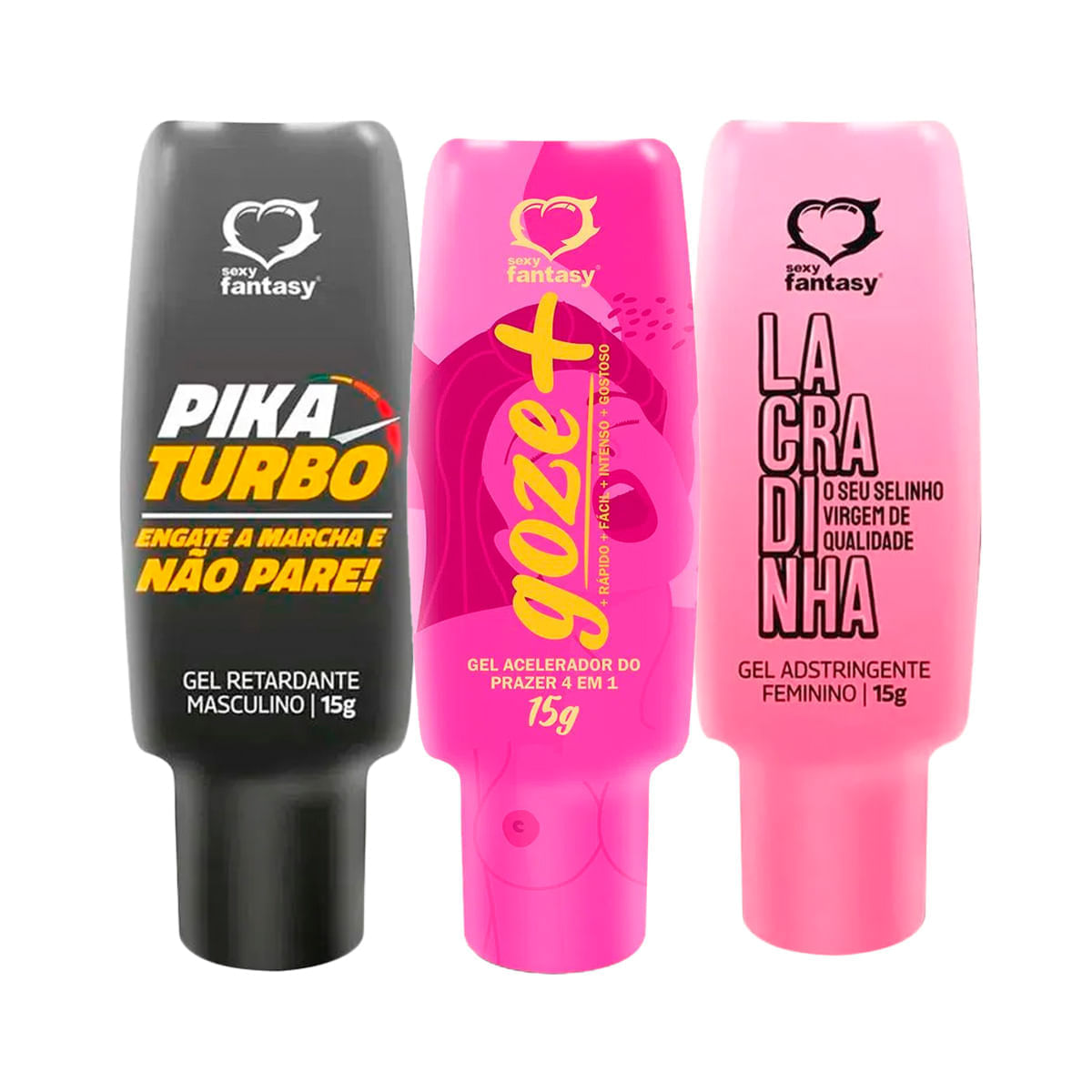 Kit com Pika Turbo Retardante Goze + Acelerador e Lacradinha Adstringente