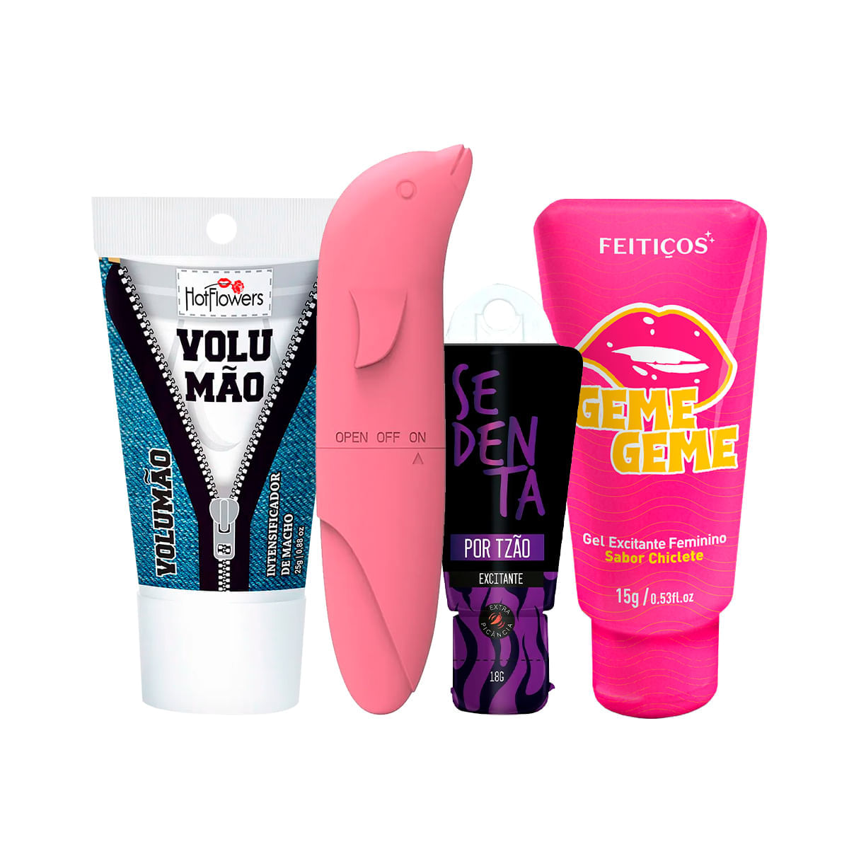 Kit com Volumão MyVibro Golfinho Sedenta por Tesão e Geme Geme