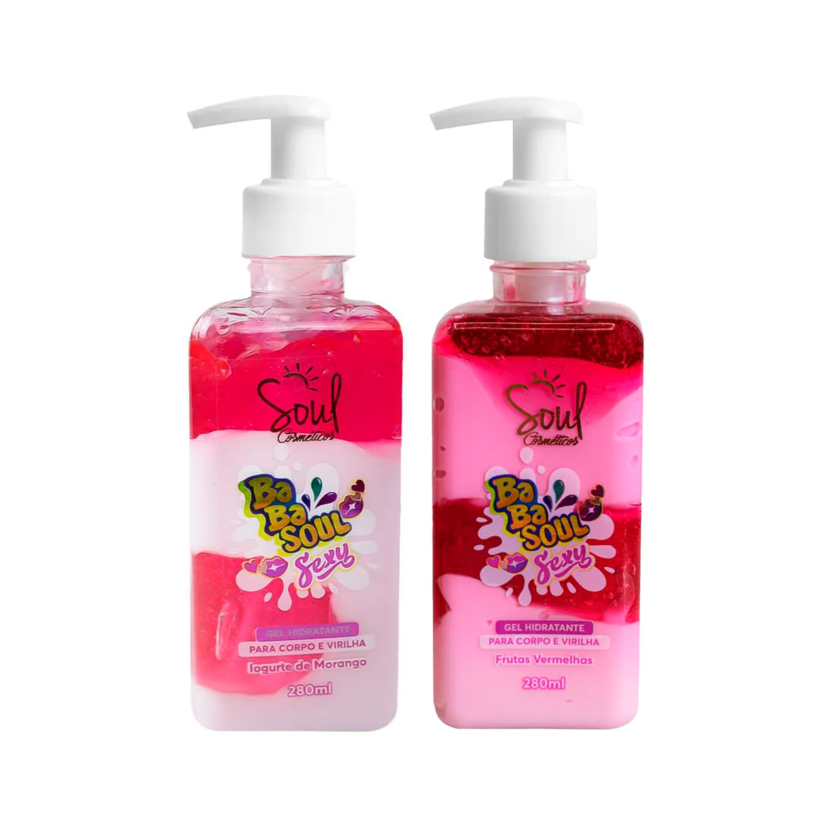 Duplinha com Babasoul Sexy Hidratante Beijável Aroma Iogurte e Frutas Vermelhas