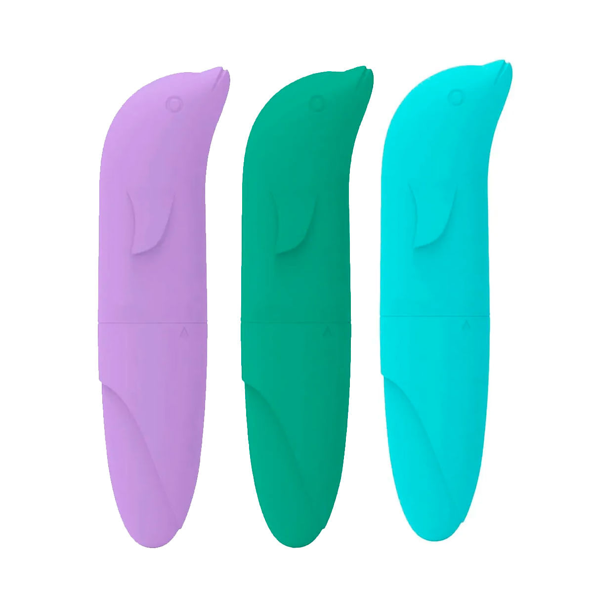 Kit com 3 MyVibro Ponto G Golfinho Verde Lilas e Azul Claro