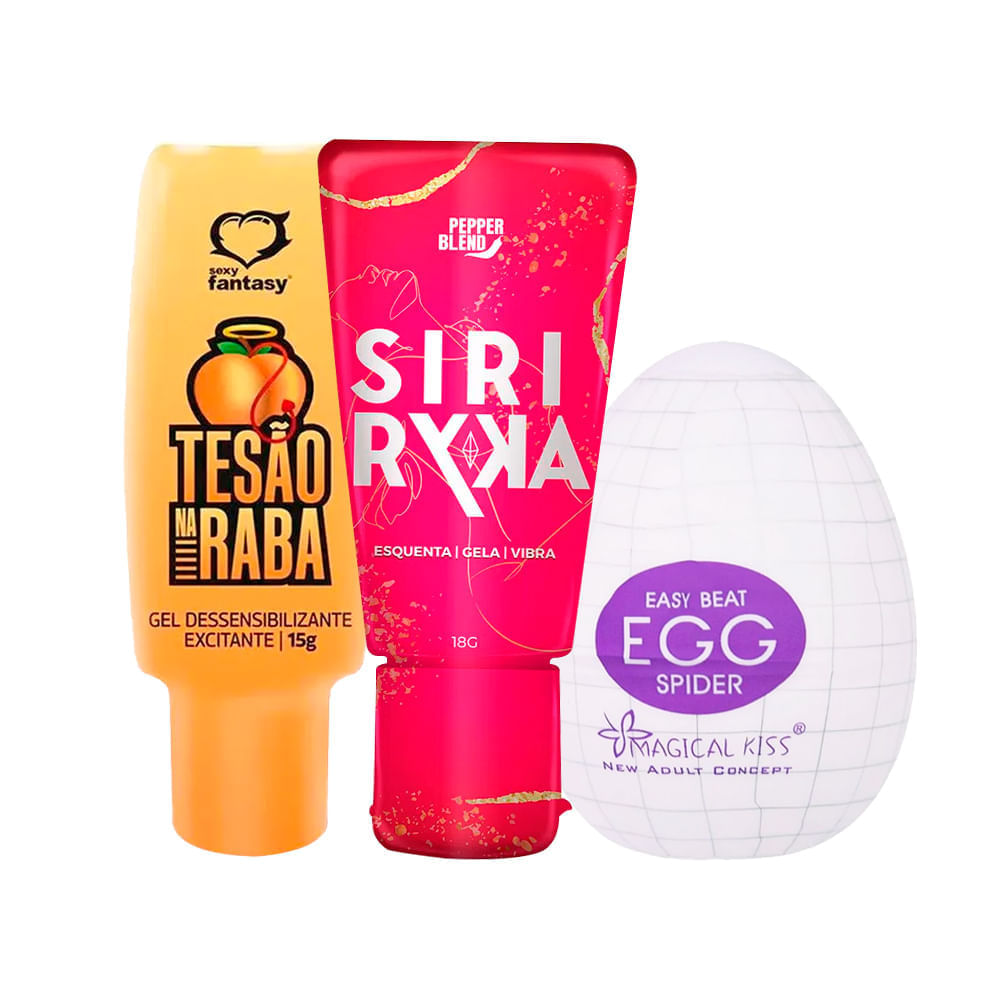 Kit com Tesão na Raba Egg Spider e Siri Ryka