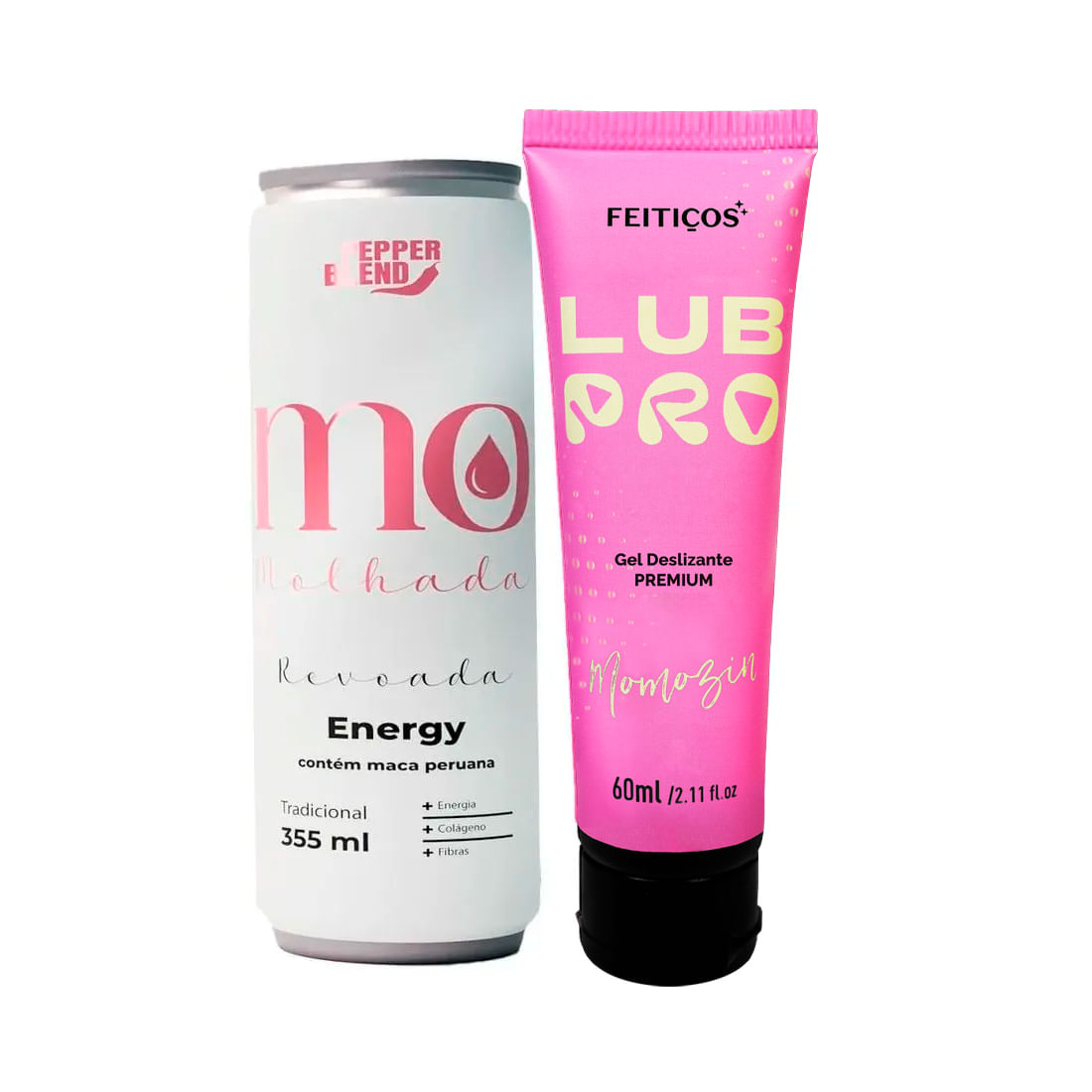 Duplinha com Energético Estimulante Revoada e LubPro Momozin Lubrificante