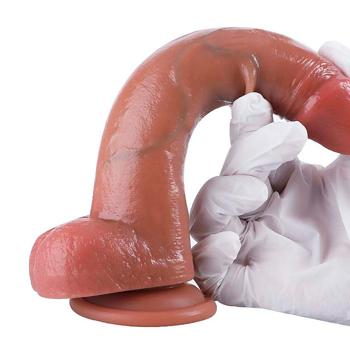 Pênis Realístico Flexível em Silicone Líquido com Ventosa 21,6x3,6cm Sexy Import