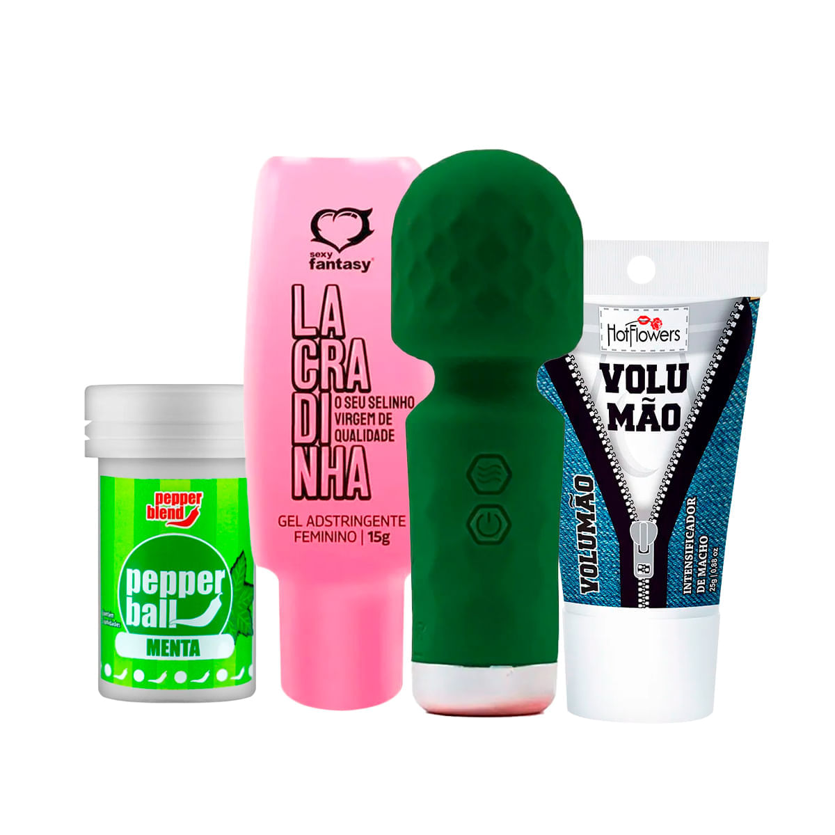 Kit com Pepper Ball Lacradinha Hero Mini Varinha e Volumão