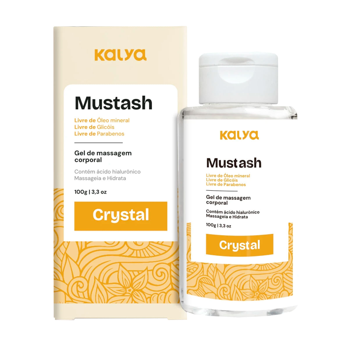 Mustash Crystal Gel de Massagem Lubrificante Hidratante à Base d'água 100ml Ka