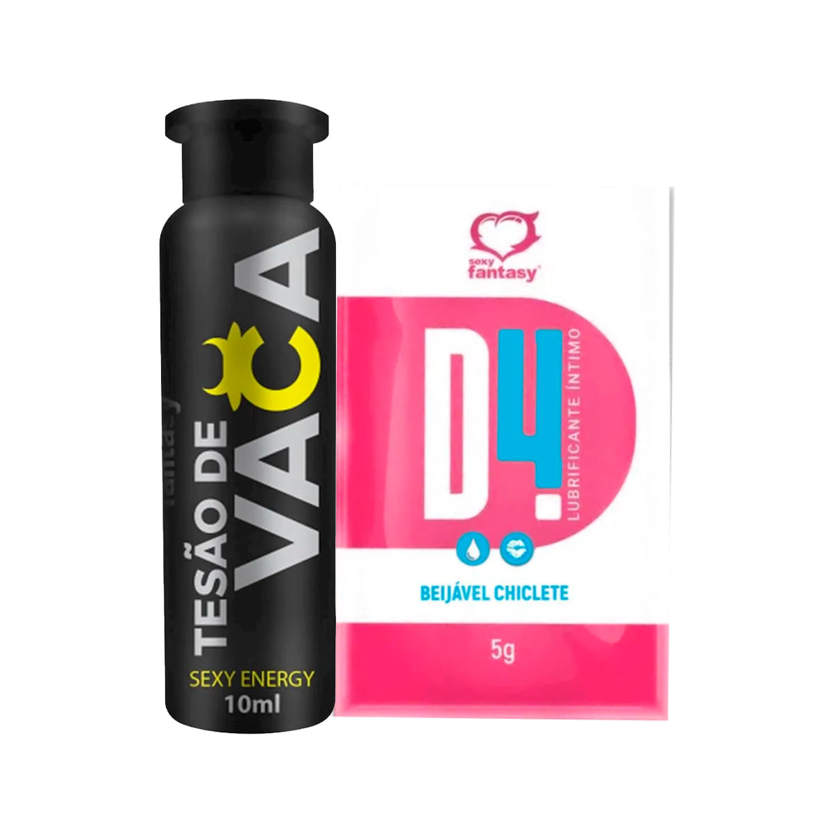 Duplinha com D4 Lubrificante e Tesão de Vaca Afrodisíaco