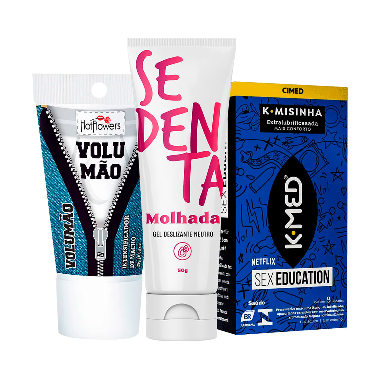 Kit com Volumão Sedenta Molhada e K-Misinha Tradicional Sex Education