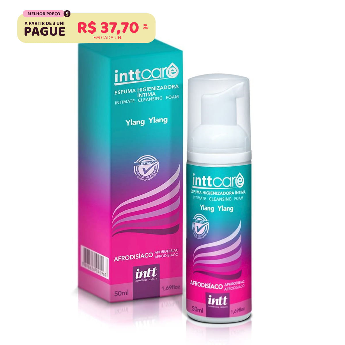 InttCare Espuma Higienizadora Íntima Afrodisíaca Aroma de Ylang Ylang 50ml Intt