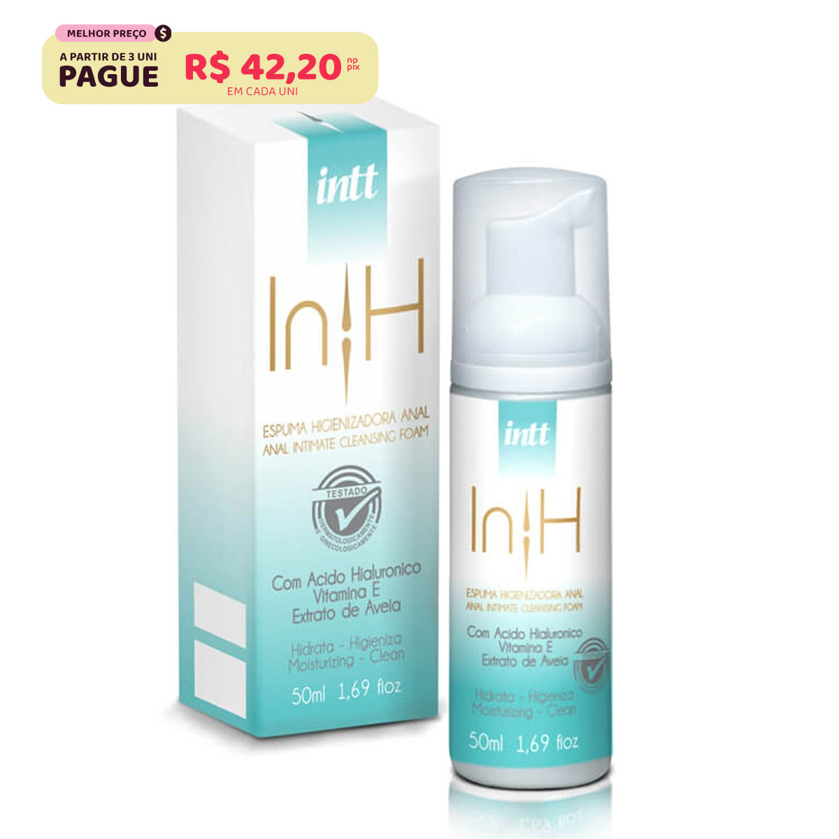 In-H Espuma Higienizadora e Hidratante Anal 50ml Intt