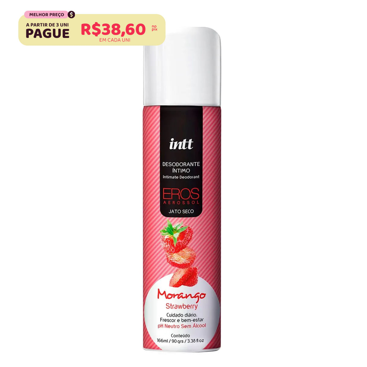 Desodorante Corporal Jato Seco Eros Morango 100ml Intt