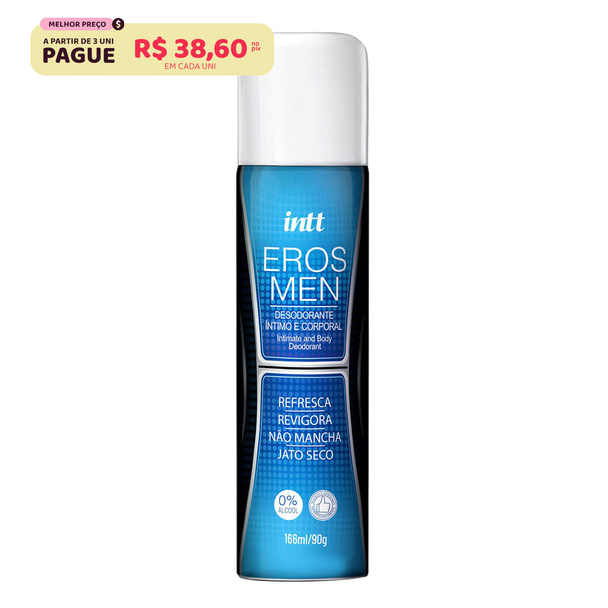 Eros Men Desodorante Íntimo Corporal Masculino 166ml Intt
