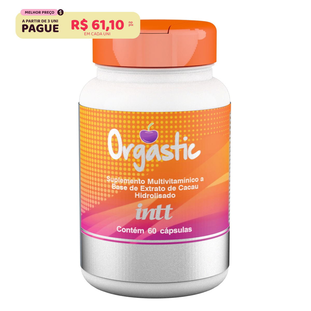 Orgastic Suplemento Multivitamínico e Mineral a Base de Extrato de Cacau Hidrolisado Intt
