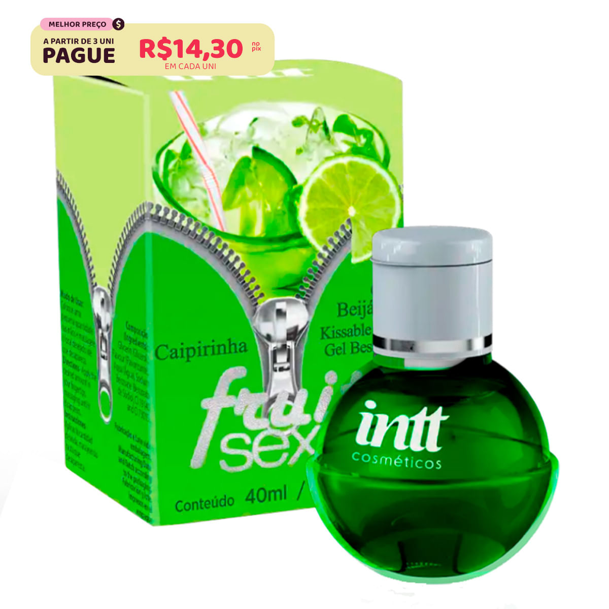 Fruit Sexy Gel Beijável Sabor Caipirinha 40ml Intt