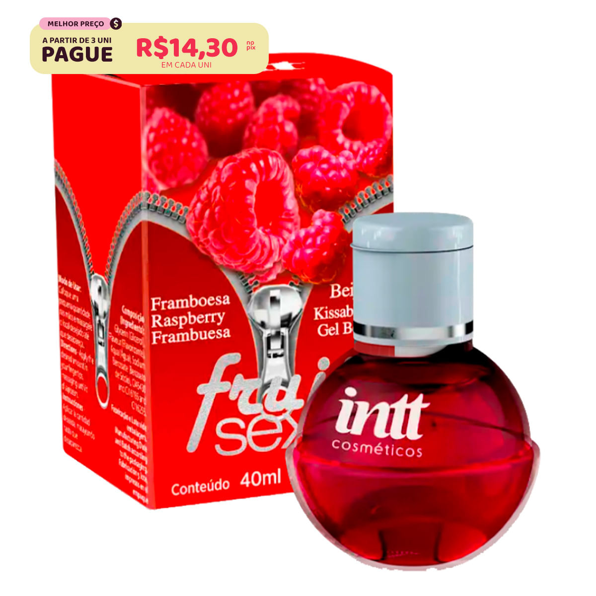 Fruit Sexy Gel Beijável Sabor Framboesa 40ml Intt
