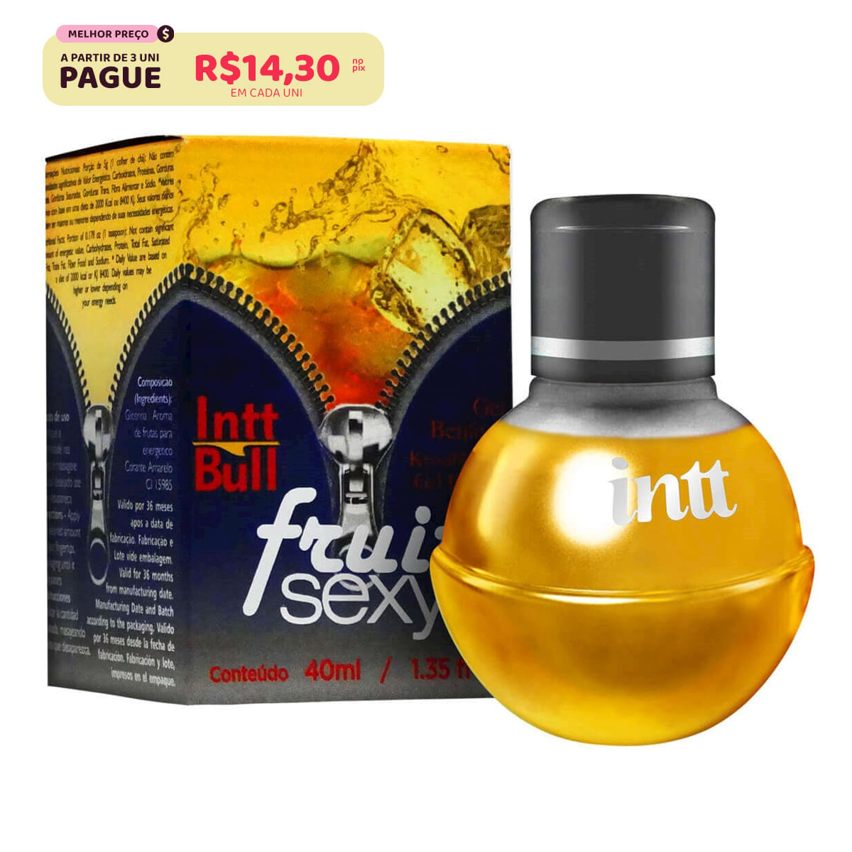Fruit Sexy Gel Beijável Sabor Intt Bull 40ml Intt