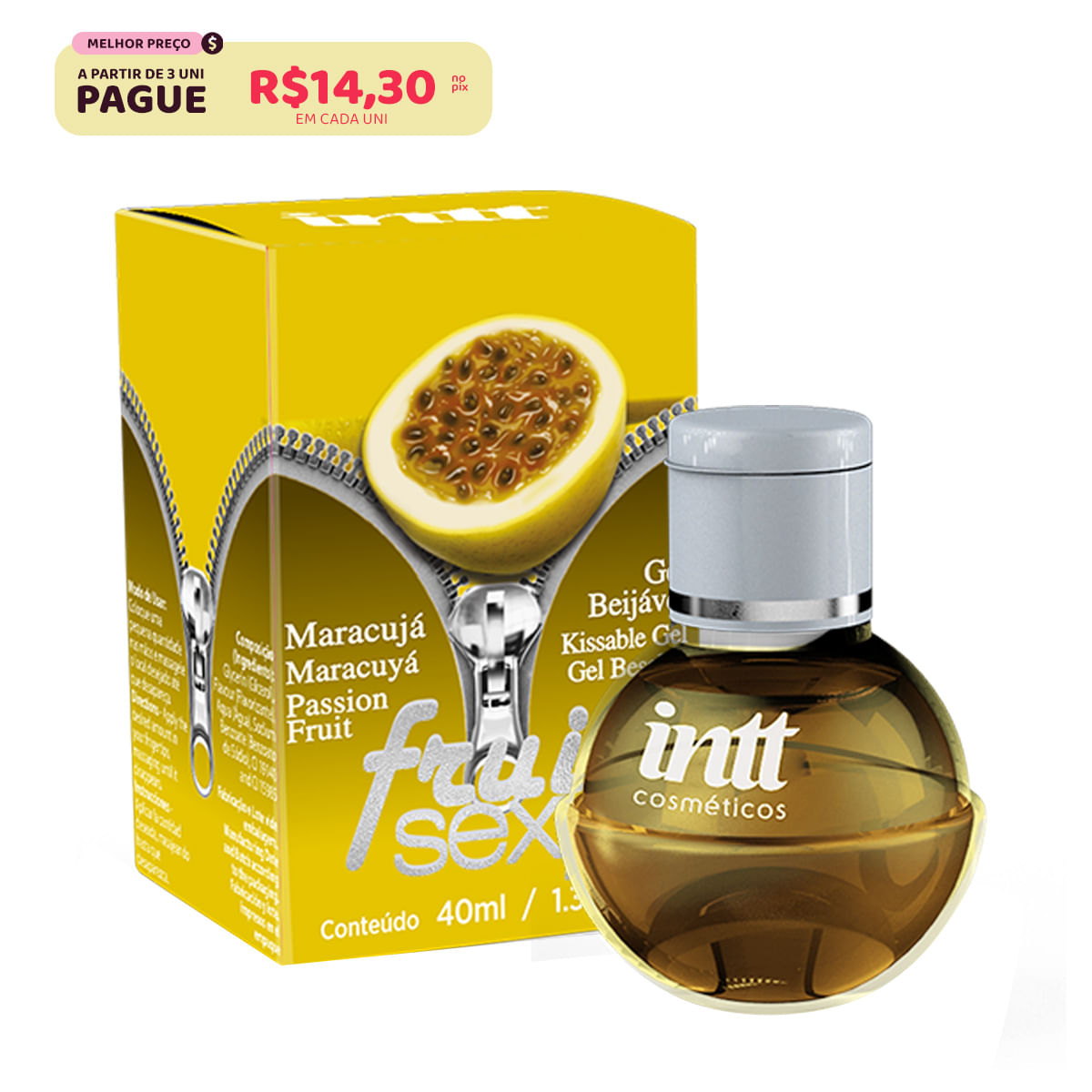 Fruit Sexy Gel Beijável Sabor Maracujá 40ml Intt