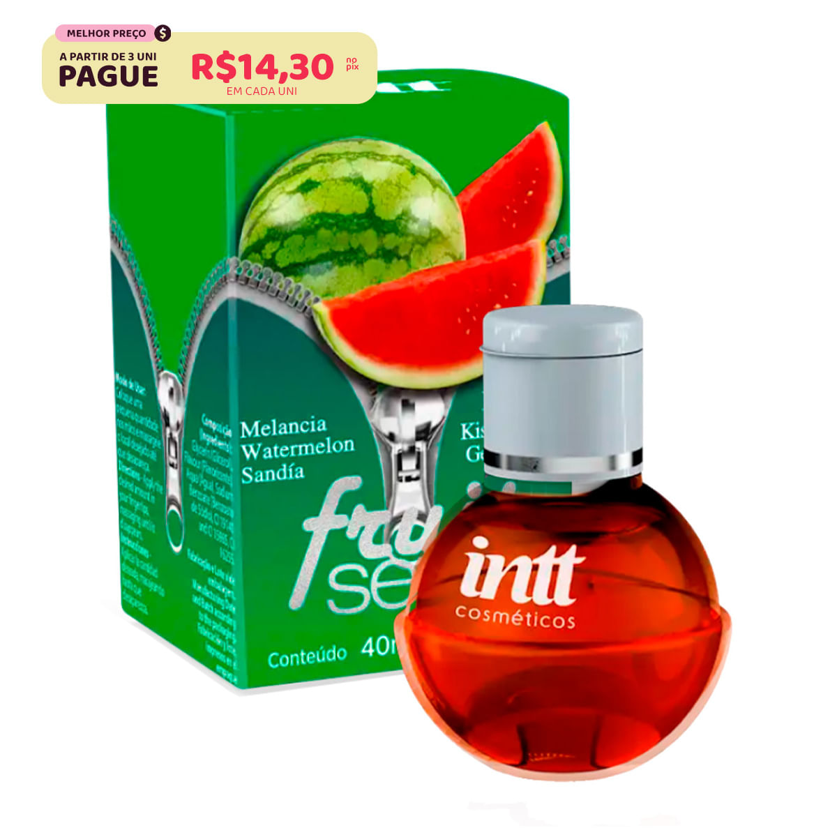 Fruit Sexy Gel Beijável Sabor Melancia 40ml Intt