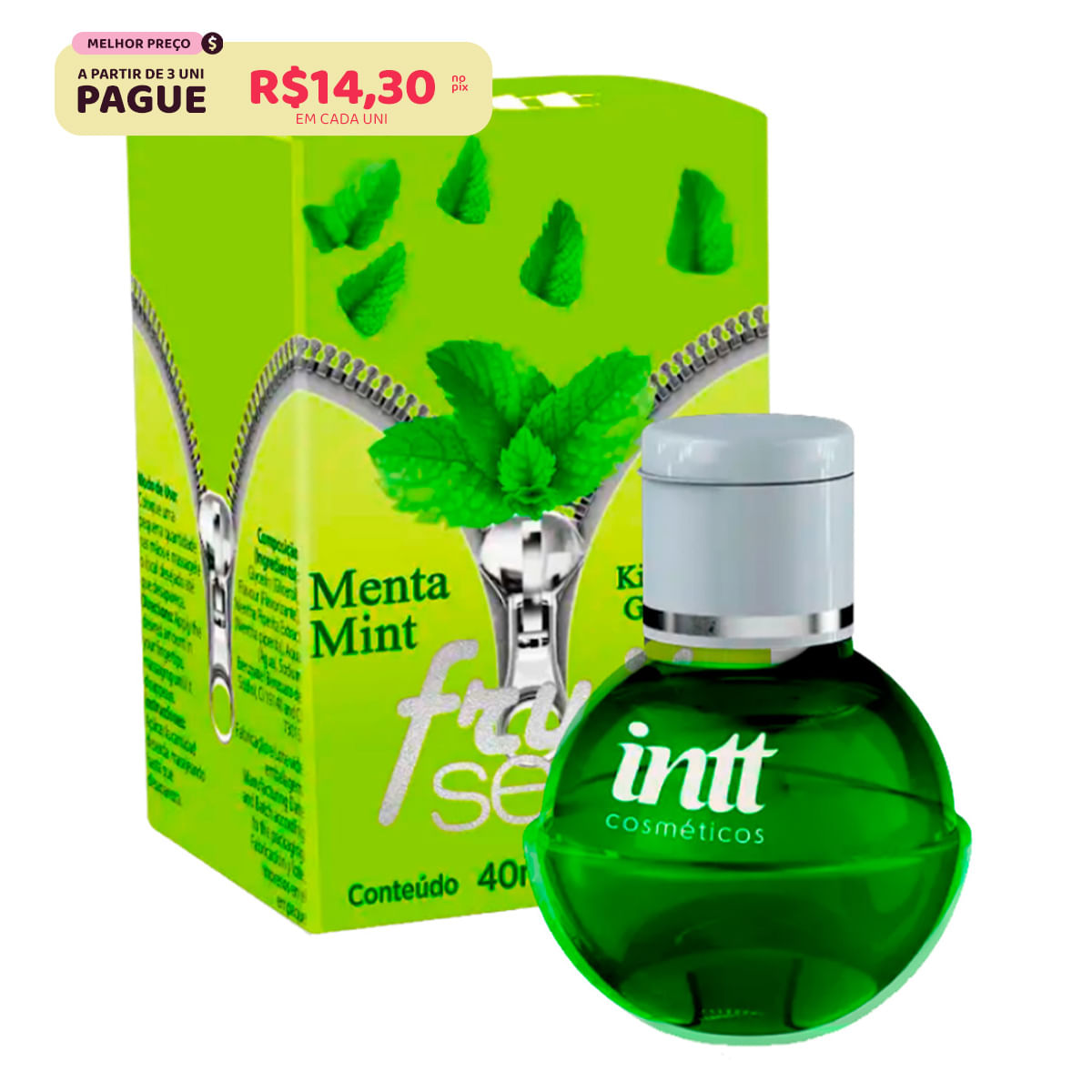 Fruit Sexy Gel Beijável Sabor Menta 40ml Intt