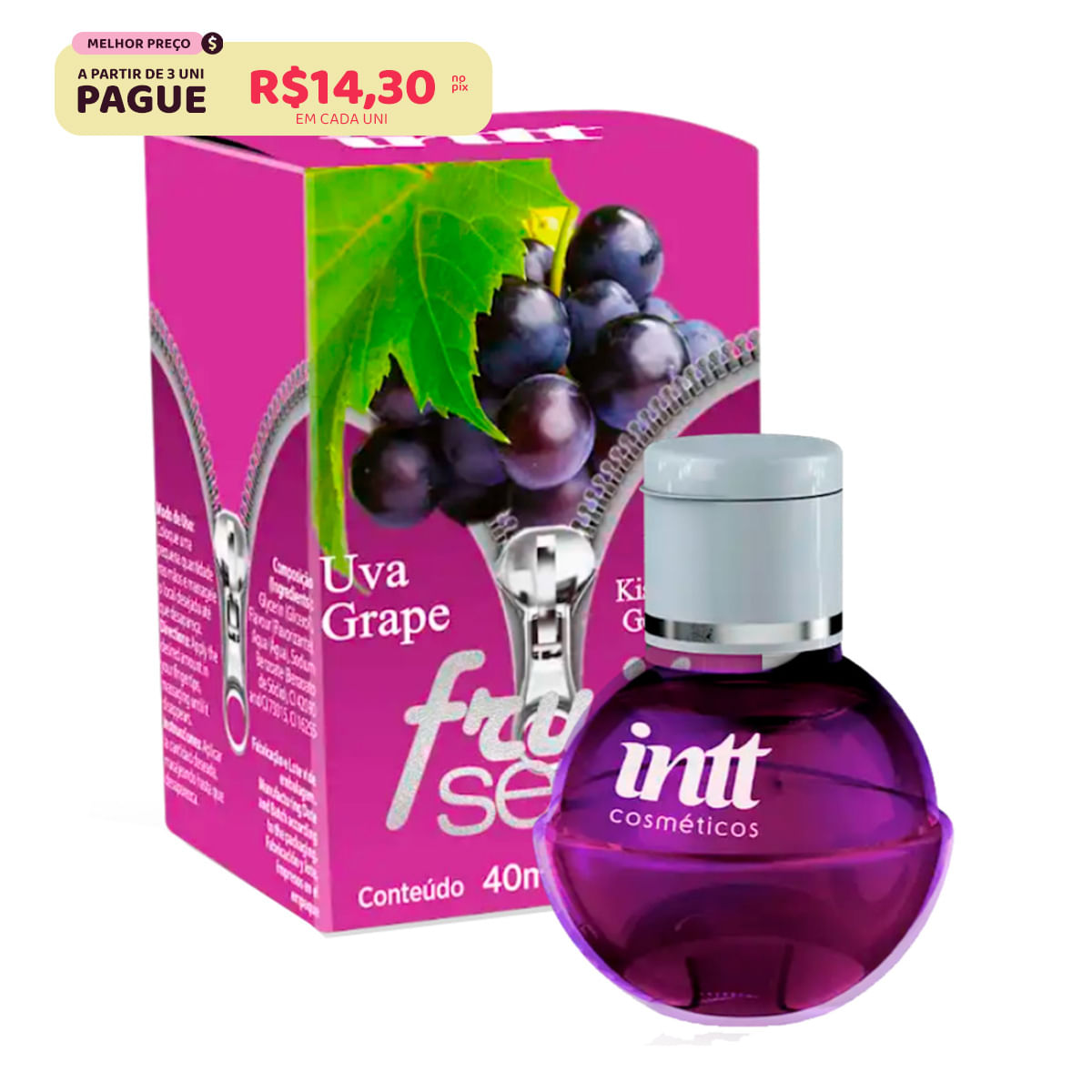 Fruit Sexy Gel Beijável Sabor Uva 40ml Intt