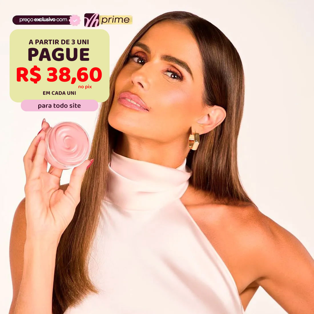 Creme Clareador Íntimo com Aloe Vera e Óleo de Rosa Mosqueta 50g Linha Deborah Secco Intt