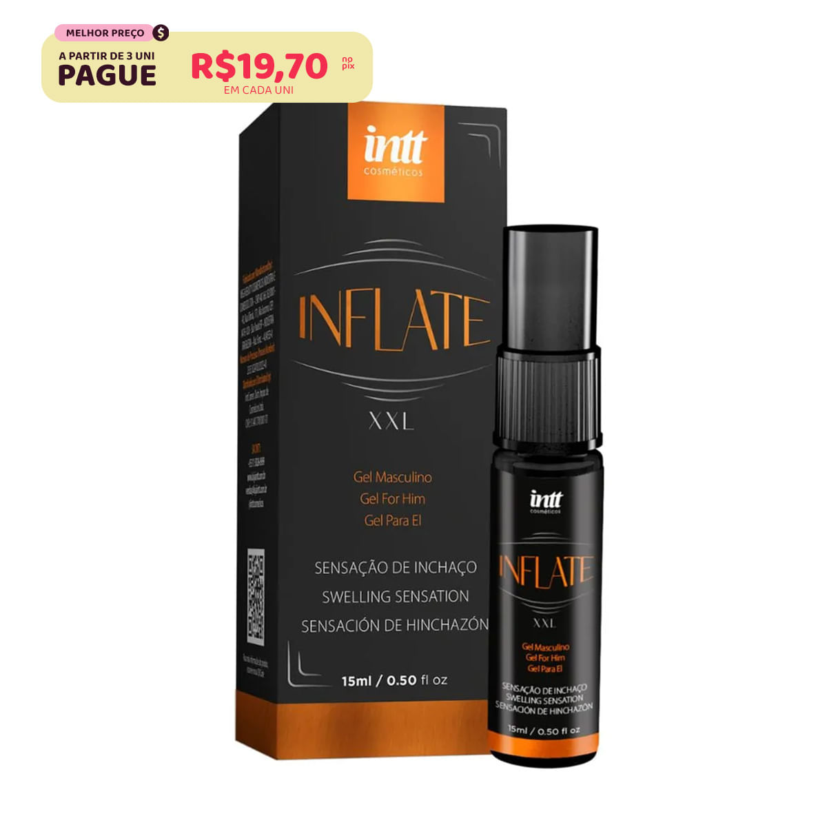Inflate Óleo De Massagem Corporal Masculino 15ml Intt