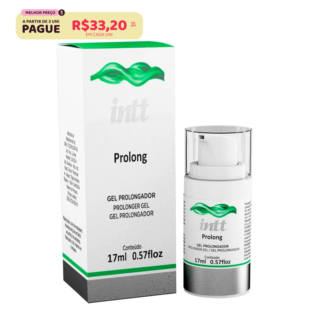 Prolong Gel para Massagem Corporal 17ml INTT
