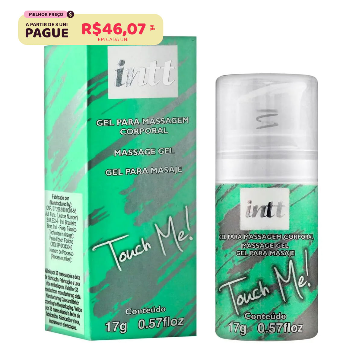 Gel para Massagem Corporal Touch Me ! 16g Intt
