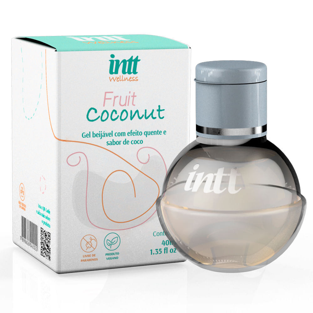Fruit Coconut Gel Beijável com Efeito Quente 40g Intt Wellness
