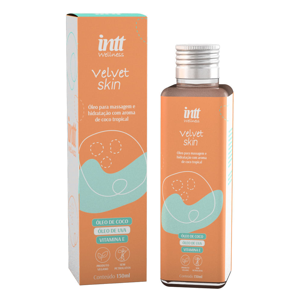 Velvet Skin Óleo para Massagem Corporal de Coco Tropical 130ml Intt Wellness