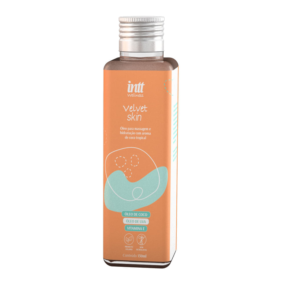 Velvet Skin Óleo para Massagem Corporal de Coco Tropical 130ml Intt Wellness