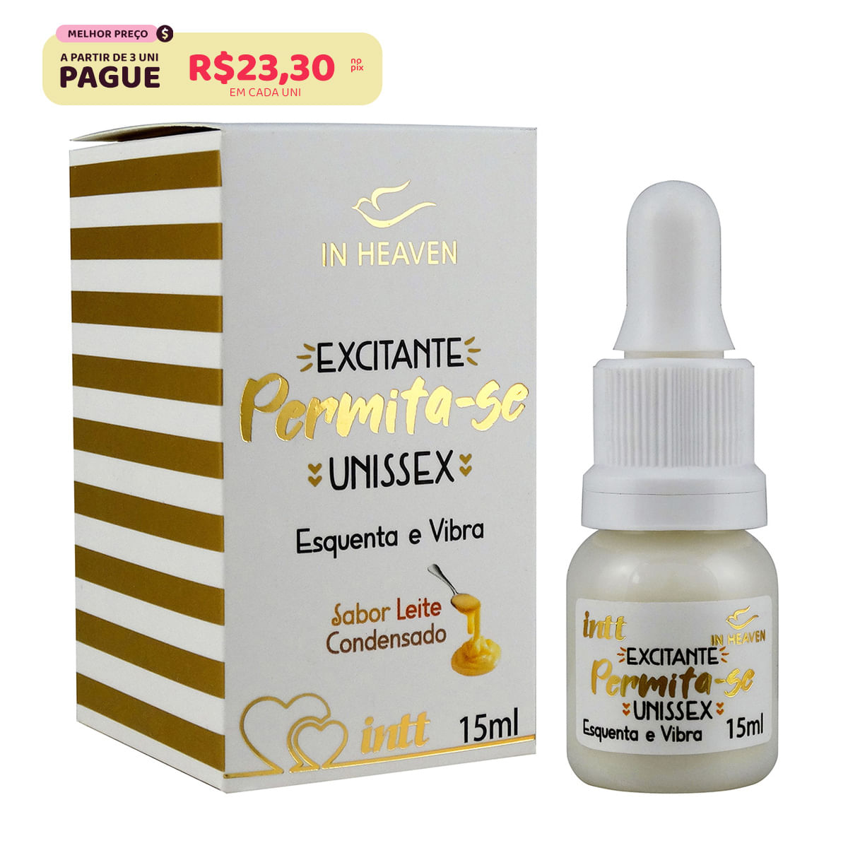 Permita-se Gel Excitante Unissex Esquenta e Vibra 15ml Intt