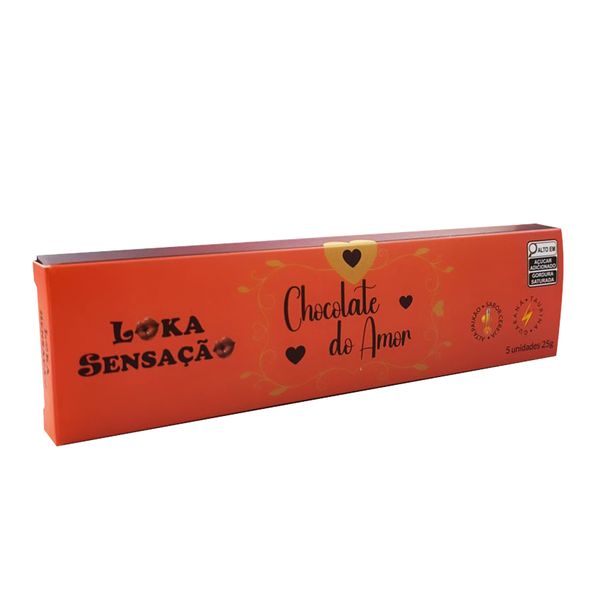 Chocolate do Amor Excitante para Adultos com Taurina 05 Unidades 25g Loka Sensação