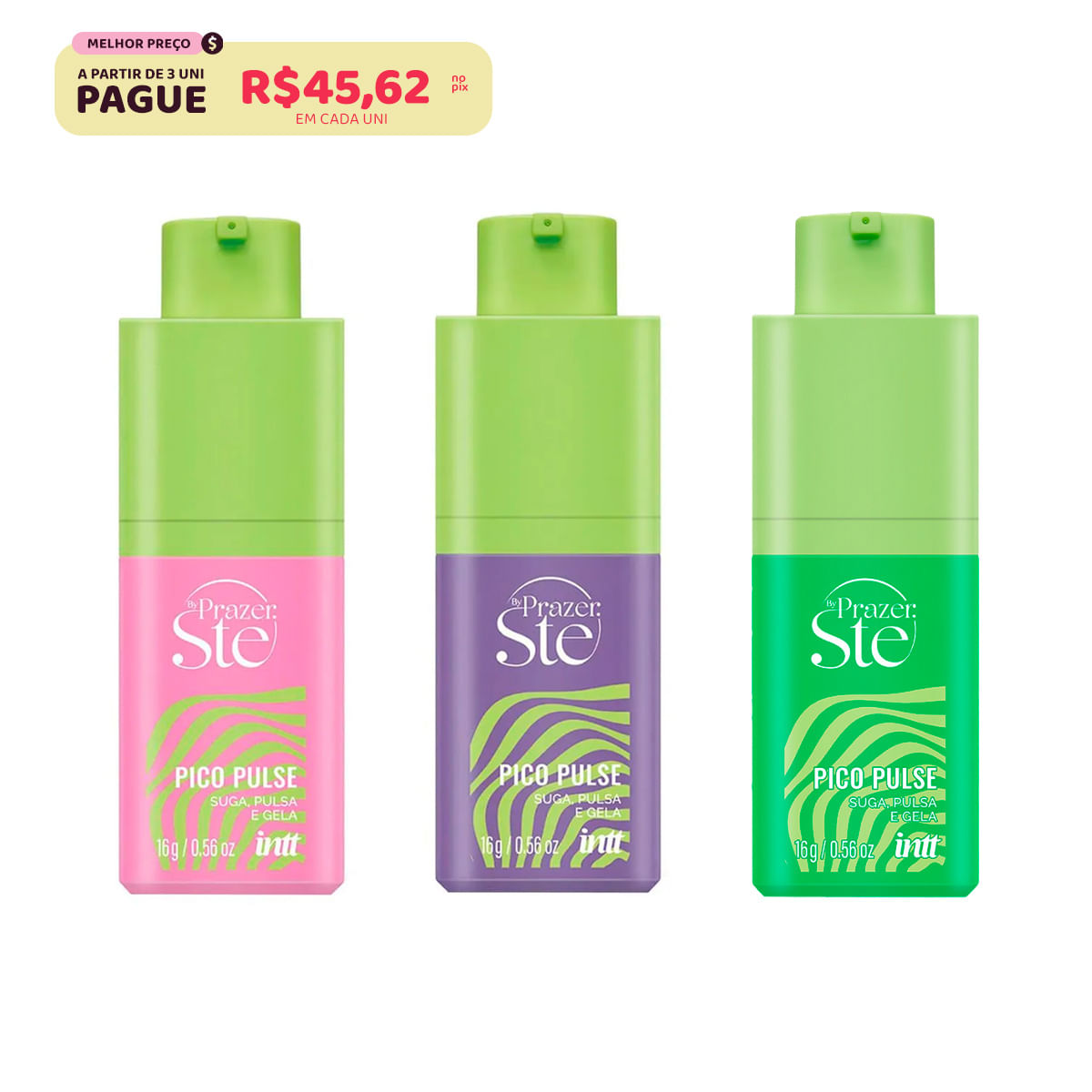 Pico Pulse Gel Sugador Unissex Suga Pulsa e Gela 16g Intt