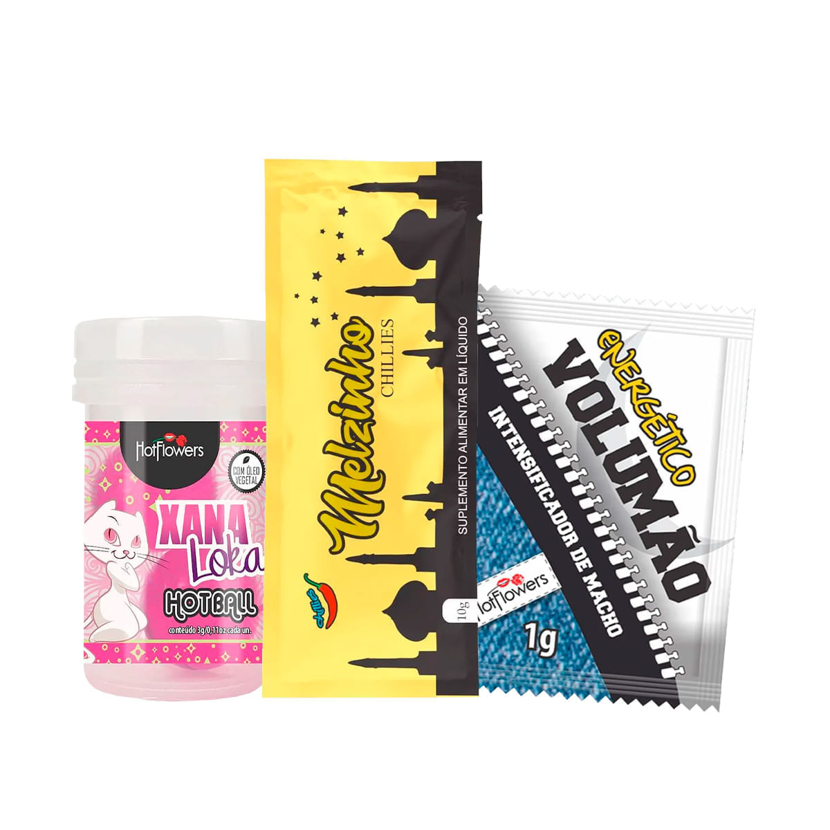 Kit com Hot Ball Xana Loka Bolinha Melzinho Árabe Estimulante e Energético Volumão Excitante